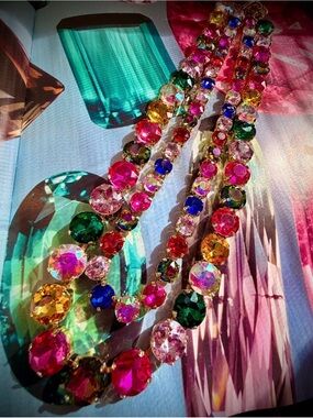 NWT Feed Me Gems Dopamine Diva Necklace Vibrant Gem Statement